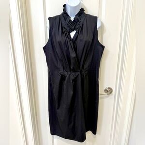 Elie Tahari Black Sleeveless Wrap Closure Dress Size L/XL